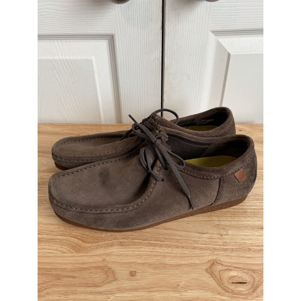 Clarks Men's 11.5M Shacre II Run Beige Suede Lace-Up Moccasin Casual Shoes